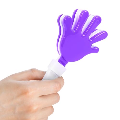 Windy City Novelties 12-Pack Mini Hand Clappers – Purple/White Loud Noisemakers for Sports Events