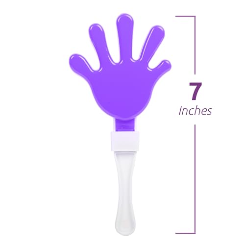 Windy City Novelties 12-Pack Mini Hand Clappers – Purple/White Loud Noisemakers for Sports Events