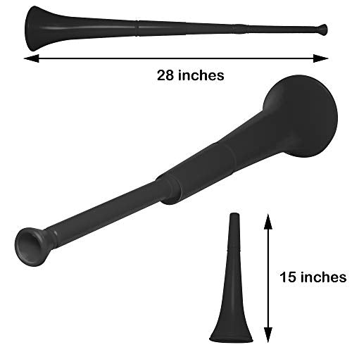 Windy City Novelties 28-Inch Black Collapsible Stadium Horn – Reusable Noisemaker for Sports Fans
