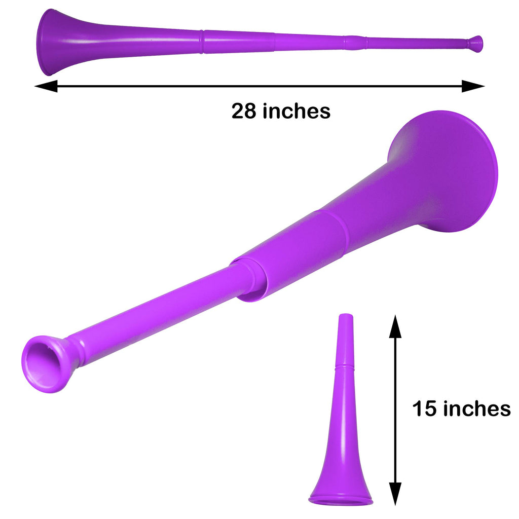Windy City Novelties 28-Inch Purple Collapsible Stadium Horn – Reusable Vuvuzela Noisemaker for Sports Fans