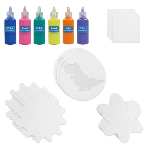 Wings Giant Spin Art Machine Refill Pack: 5 Shapes of Cards & 6 Paint Bottles