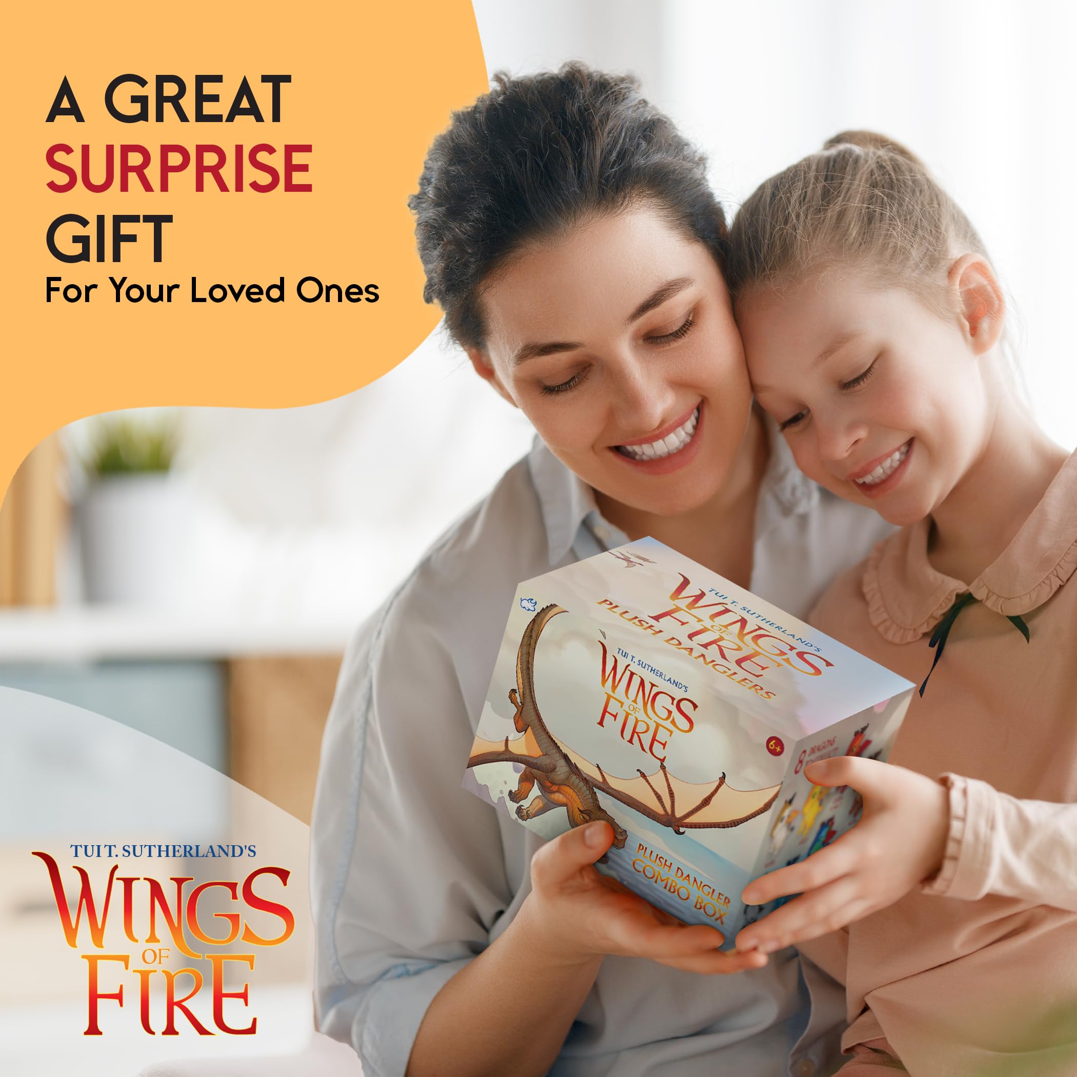 Wings of Fire Plush Danglers: Tsunami & Mystery Dragon Combo Box – Soft Collectibles with Backpack Clip