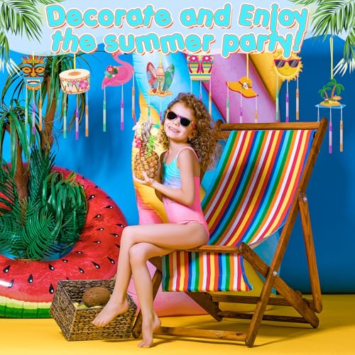 WinnerWhy 16-Pack DIY Summer Wind Chime Kit - Craft Flamingos, Tiki, Surfboards