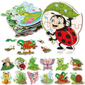 WinnerWhy 24 Pack Insect Puzzles for Kids – 12 Bug Designs, 8-Piece Jigsaw, Spring Theme Party Favors