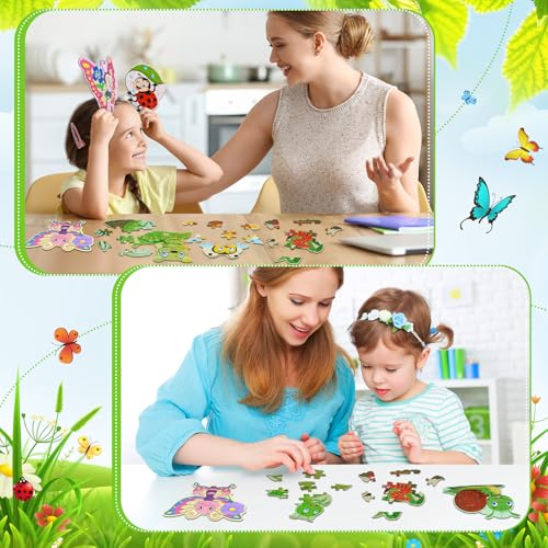 WinnerWhy 24 Pack Insect Puzzles for Kids – 12 Bug Designs, 8-Piece Jigsaw, Spring Theme Party Favors