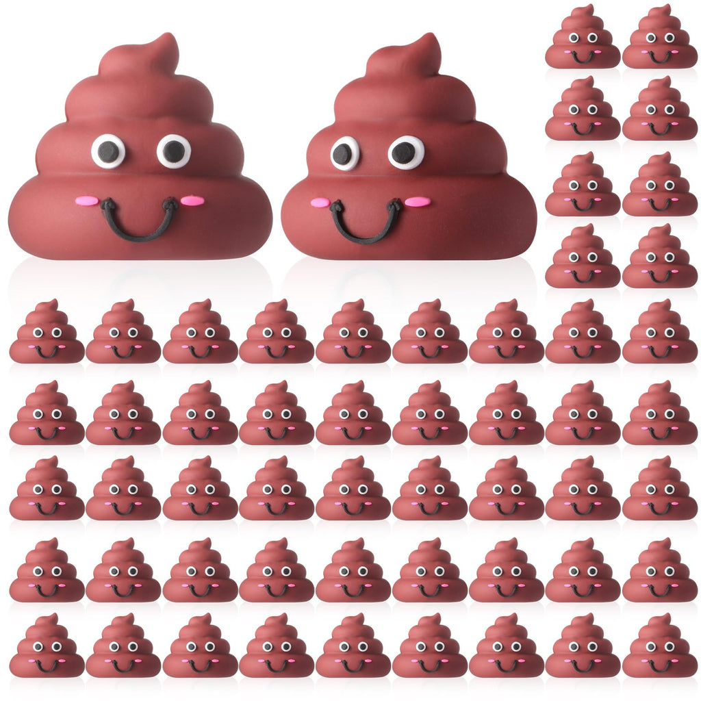 WinnerWhy 25 Mini Poop Figures – Realistic Brown Rubber Poop Prank Toys for Party Favors, Piñata Fillers, Gag Gifts