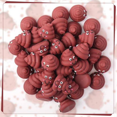 WinnerWhy 25 Mini Poop Figures – Realistic Brown Rubber Poop Prank Toys for Party Favors, Piñata Fillers, Gag Gifts