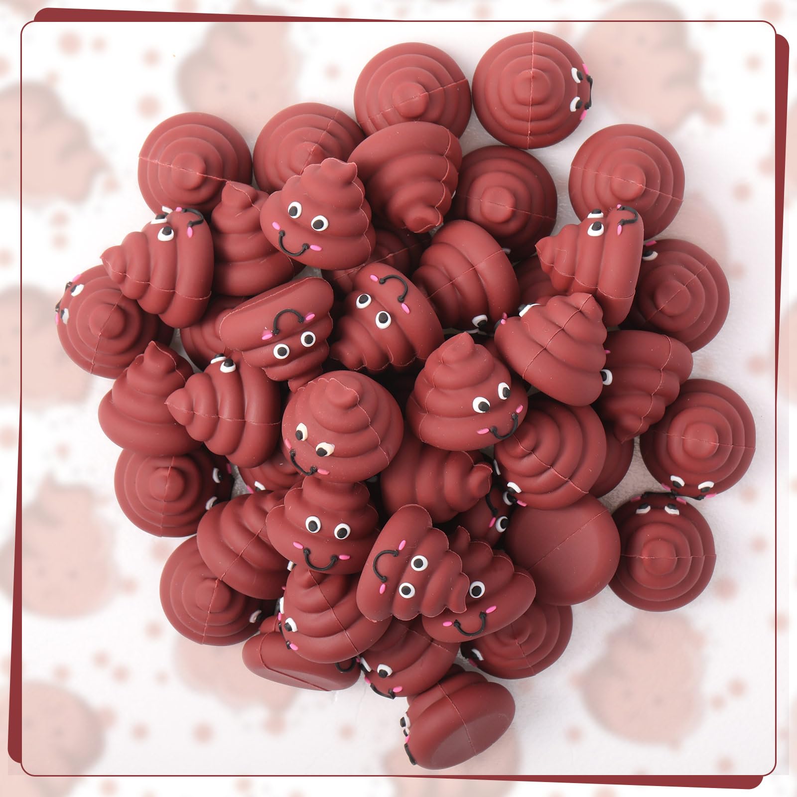WinnerWhy 25 Mini Poop Figures – Realistic Brown Rubber Poop Prank Toys for Party Favors, Piñata Fillers, Gag Gifts