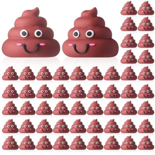 WinnerWhy 25 Mini Poop Figures – Realistic Brown Rubber Poop Prank Toys for Party Favors, Piñata Fillers, Gag Gifts