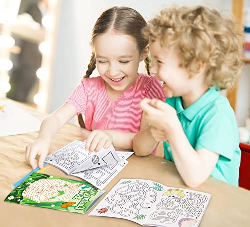Winrain 4-Pack Easter Maze Books for Kids - 160 Mazes in 4 Difficulty Levels, Coloring Activities for Ages 3-12
