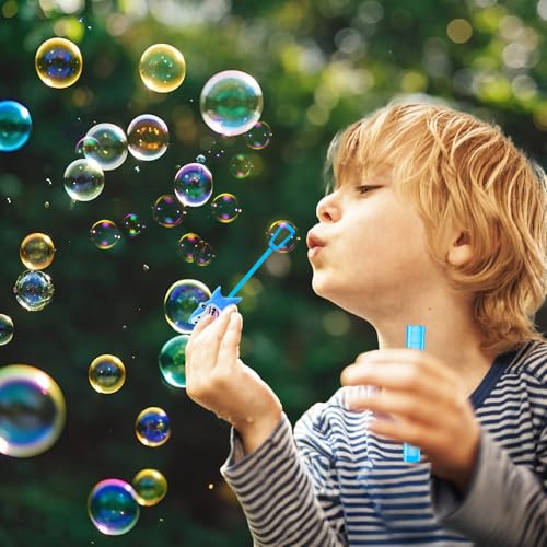 Winrayk 24-Pack Ocean Animal Mini Bubble Wands for Under the Sea Party Favors, Bulk Bubble Wands with Detachable Toppers, 6 Styles & Colors, Summer Pool Birthday Goody Bag Stuffers