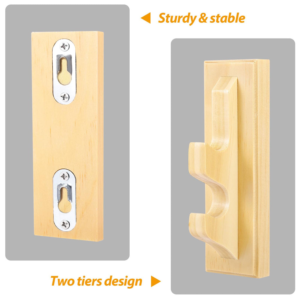 WinSence Wall Mount Wizard Wand Display - 2 Tier Natural Wood Holder