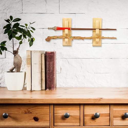 WinSence Wall Mount Wizard Wand Display - 2 Tier Natural Wood Holder