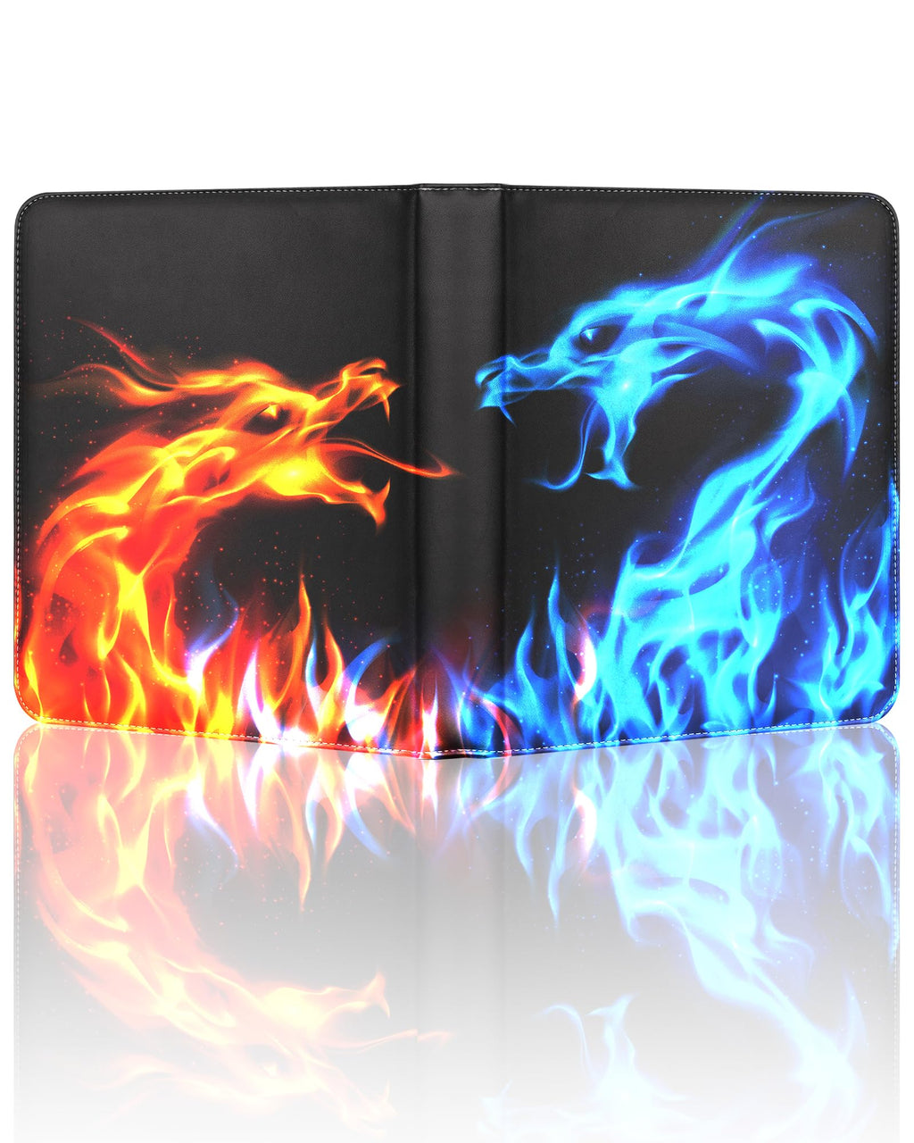 Winsing 400-Pocket Card Binder with 50 Removable Sheets – Yellow Blue Dragon Design for MTG, YuGiOh, Baseball Cards