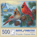 Winter Cardinals 500-Piece Jigsaw Puzzle by Oleg Gavrilov – Bits and Pieces – 18x24 Inches