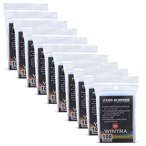 WINTRA 1000 Clear Penny Card Sleeves – 2-5/8 x 3-5/8" Soft Protectors for Sports & Trading Cards