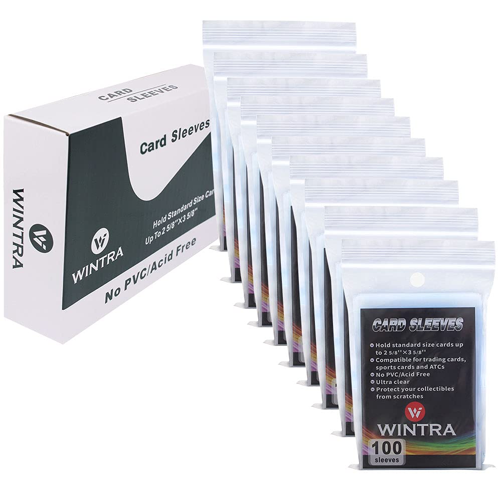 WINTRA 1000 Clear Penny Card Sleeves – 2-5/8 x 3-5/8" Soft Protectors for Sports & Trading Cards