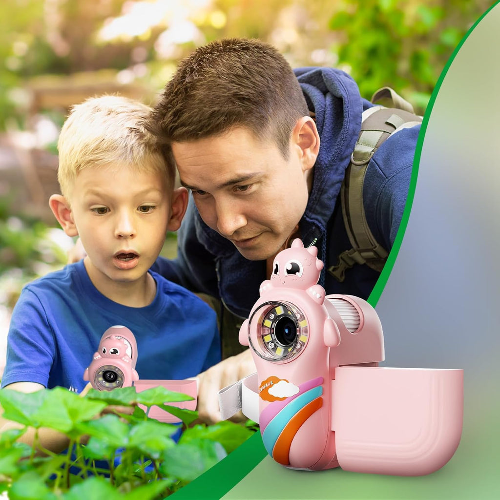 WINWEND Kids Digital Microscope 2-Inch 1000X Zoom, Handheld Camera, Pink – Educational Gift for Ages 3-12