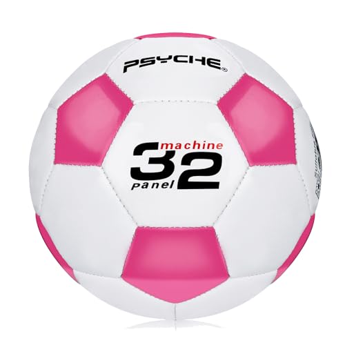 Wisdom Leaves Mini Soccer Ball Size 1.5 – Soft Lightweight PVC Ball for Toddlers & Kids, Indoor/Outdoor Play, Rose Red-White