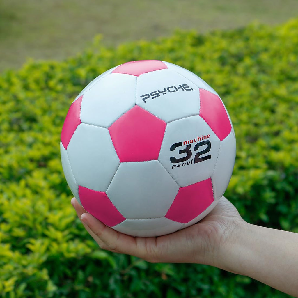 Wisdom Leaves Mini Soccer Ball Size 1.5 – Soft Lightweight PVC Ball for Toddlers & Kids, Indoor/Outdoor Play, Rose Red-White