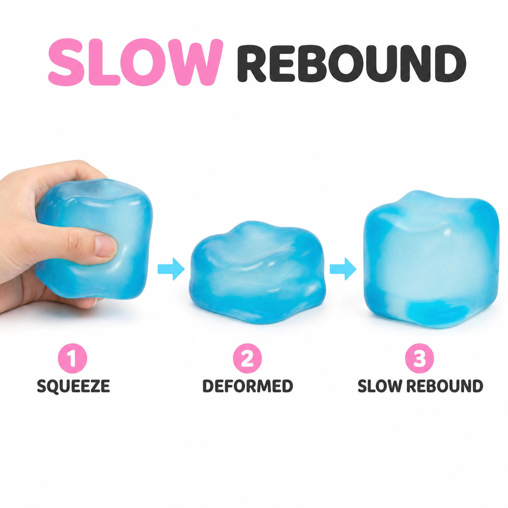 WISYME Blue Stress Cube 2.25 Inch - Slow Rising Squishy Fidget Toy for Relaxation & Focus
