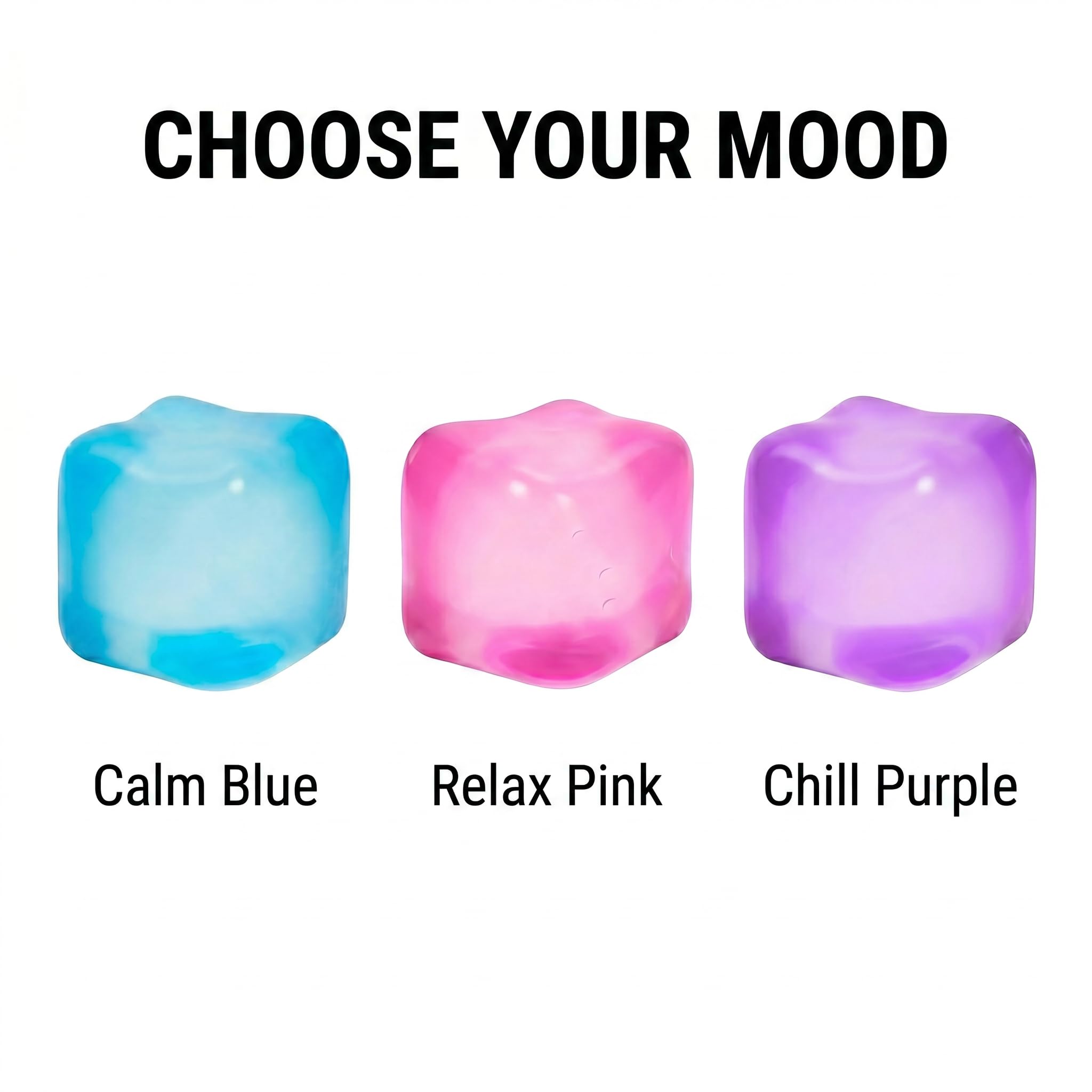 WISYME Blue Stress Cube 2.25 Inch - Slow Rising Squishy Fidget Toy for Relaxation & Focus