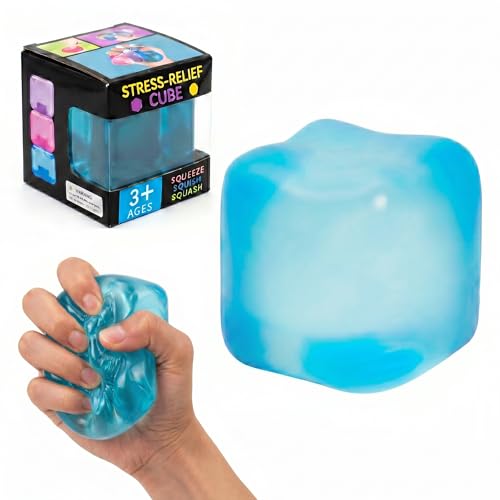 WISYME Blue Stress Cube 2.25 Inch - Slow Rising Squishy Fidget Toy for Relaxation & Focus