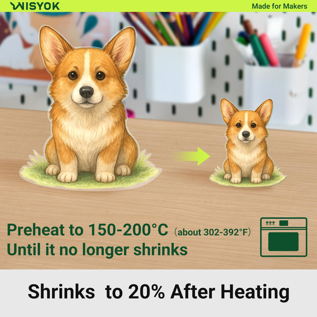 WISYOK 50 Pack Shrinky Plastic Sheets - 8.5 x 5.8 inch Frosted PVC Film for DIY Keychains Crafts