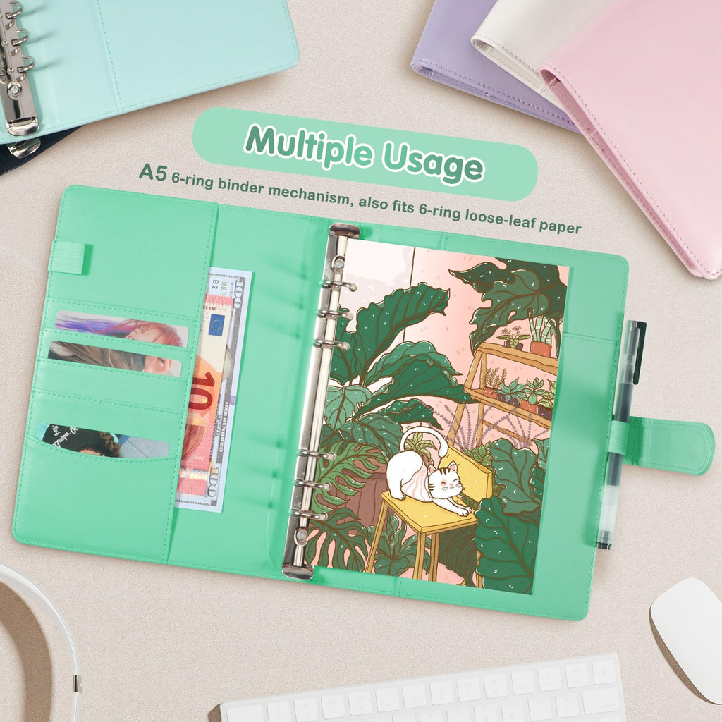 WITHYU A5 Card Collector Binder – Green PU Leather, 240 Card Capacity