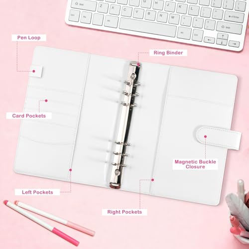 WITHYU A5 Kpop Photocard Binder - 240 Slot PU Leather Album with 30 Refill Pages, White