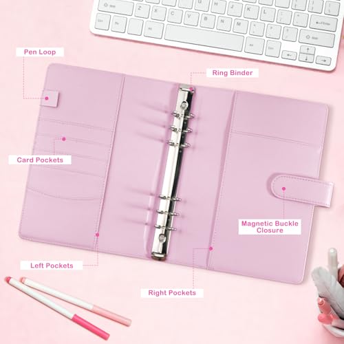 WITHYU A5 Kpop Photocard Binder - Pink, 240-Card Capacity, 4-Pocket Pages, Magnetic Closure