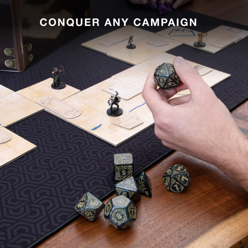 Wiz Dice Titan Dice – 25 mm Jumbo Polyhedral Set with Wooden Box for D&D and RPGs