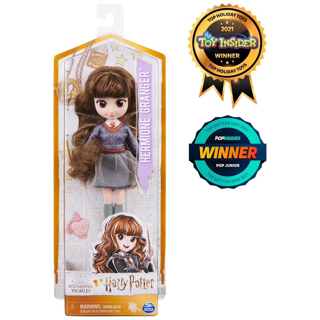 Wizarding World Harry Potter 8-Inch Hermione Granger Doll with Wand and Hogwarts Uniform, Toy for Kids Ages 5+
