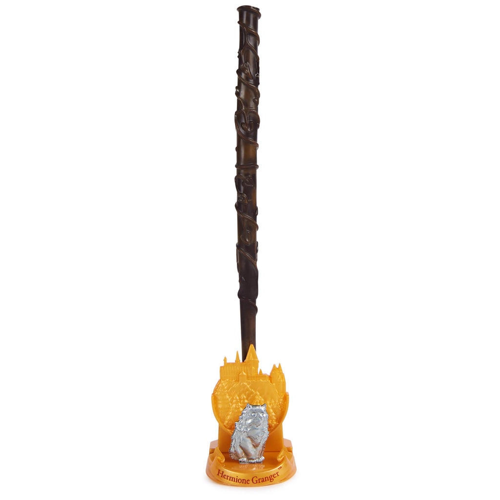 Wizarding World Harry Potter Hermione Granger 12-Inch Magical Collector Wand with Display Stand and Die-Cast Crookshanks Icon