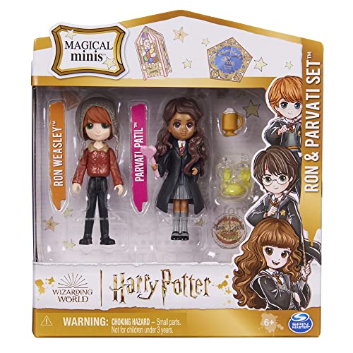 Wizarding World Harry Potter Magical Minis Ron Weasley & Parvati Patil Doll Set - 2 Poseable Figures with Accessories for Ages 6+