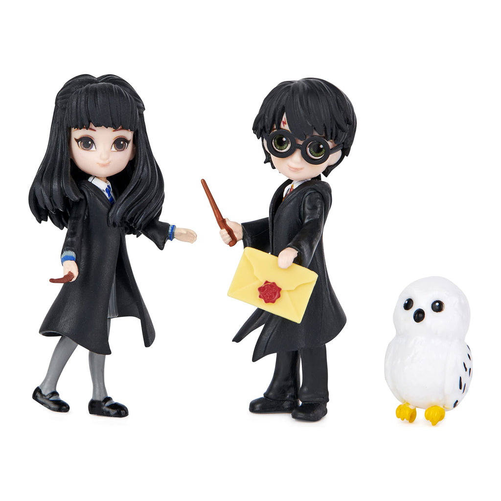 Wizarding World Magical Minis Harry Potter & Cho Chang Friendship Set – 3-Inch Poseable Dolls with Hedwig Owl & Envelope