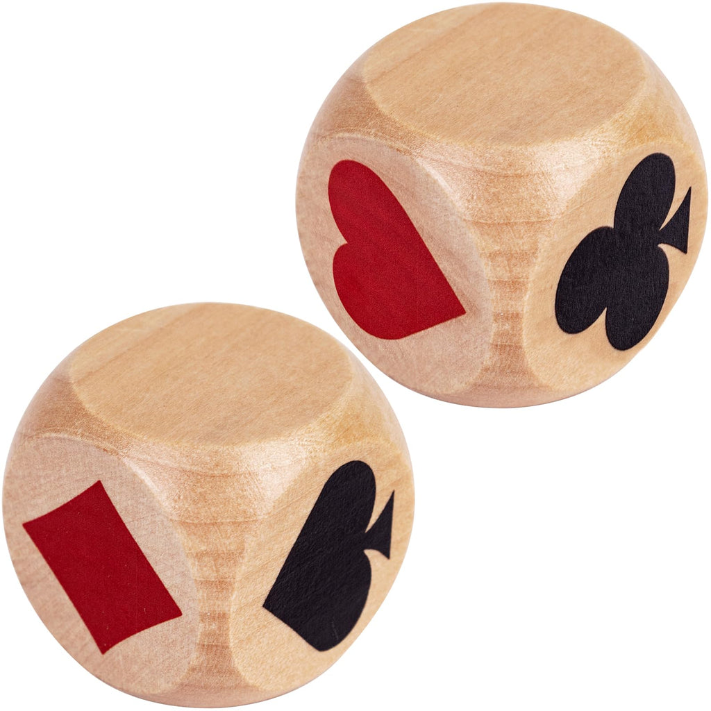 WodGod Double Trump Marker Dice - Big Size 1.57" Wooden Euchre Indicator for Card Games