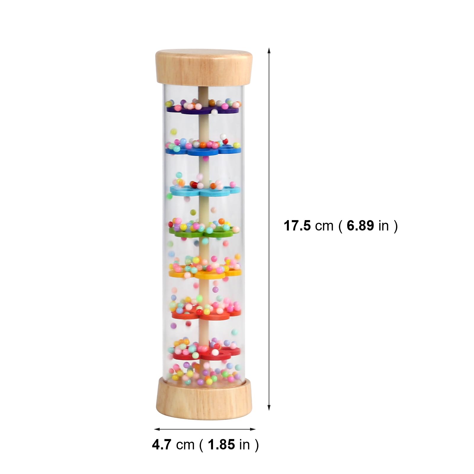 WODI Wooden Baby Rattle Rainstick – Montessori Sensory Rainmaker Toy for Infants 0-12 Months