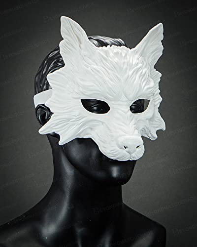 Wolf Mask for Masquerade and Cosplay – Eco-Friendly Hand Washable Adult Mask by Beyond Masquerade