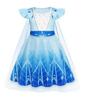 WonderBabe Princess Dress with Cape for Toddler Girls – Christmas Birthday Costume with Ruffle Sleeves