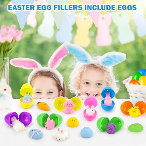 Wondrus 24-Piece Mochi Squishy Fidget Toy Set with Plastic Eggs – Non-Candy Easter Basket Stuffers