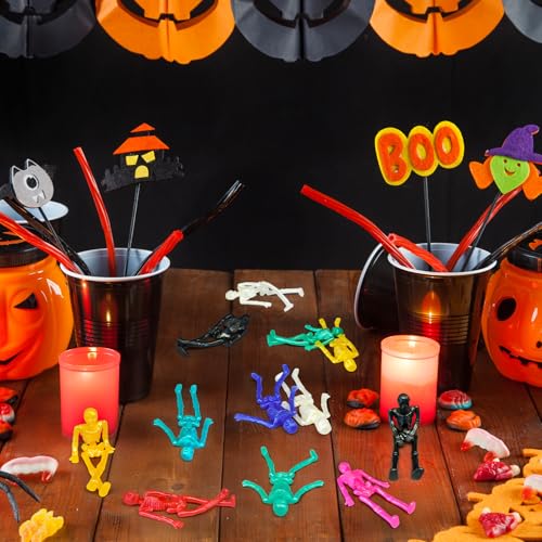 Wondrus 36-Pack Halloween Stretchy Skeleton Toys – Non-Candy Party Favors for Goodie Bags, Boo Baskets, and Trick-or-Treat
