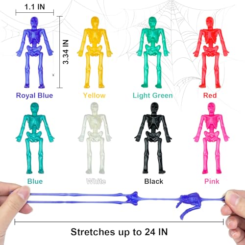 Wondrus 36-Pack Halloween Stretchy Skeleton Toys – Non-Candy Party Favors for Goodie Bags, Boo Baskets, and Trick-or-Treat