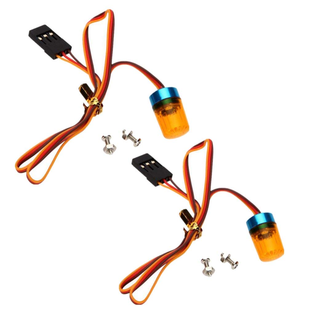 WONFAST 2-Pack Yellow RC Car Strobe Lights - 360° Rotating LED with 5 Modes for 1/8 1/10 Scale Models