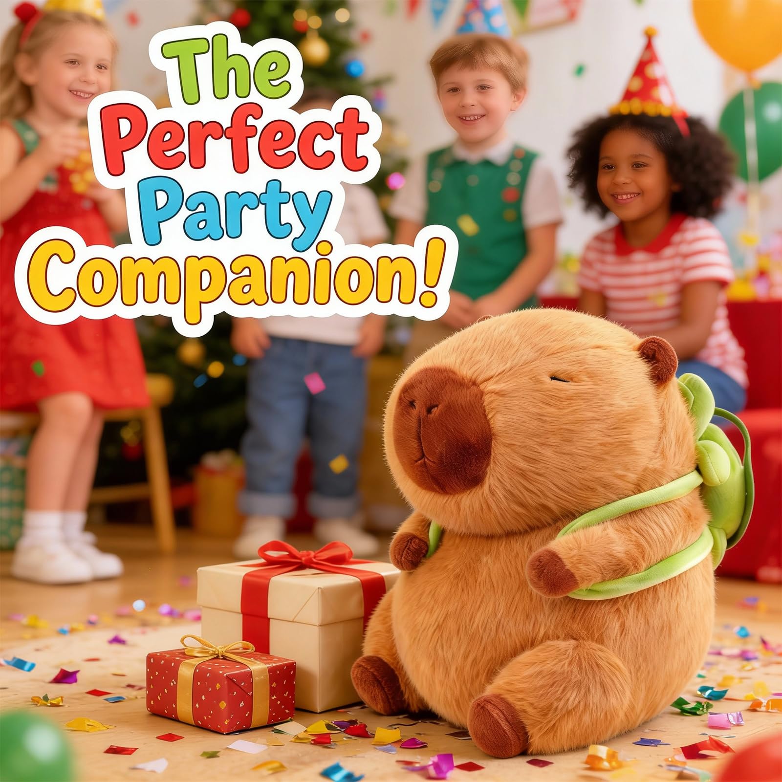 Wonfirang Capybara Plush with Detachable Turtle Backpack – 9 Inch Kawaii Stuffed Animal for Girls, Cute Birthday Gift