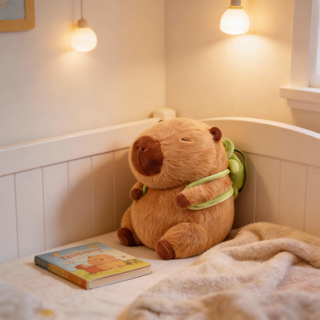 Wonfirang Capybara Plush with Detachable Turtle Backpack – 9 Inch Kawaii Stuffed Animal for Girls, Cute Birthday Gift