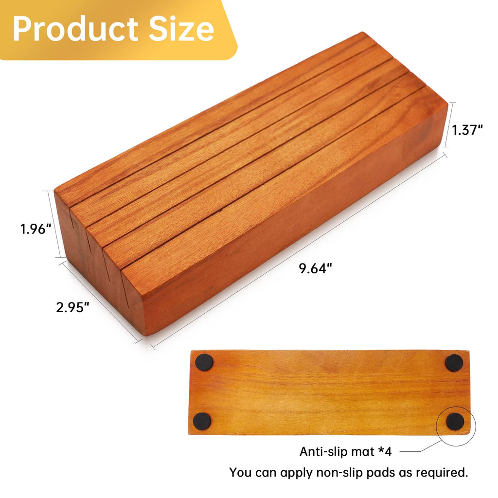 Wooden Card Holders for Playing Cards - Set of 2 Orange Deck Holders with Non-Slip Pads for Uno, Canasta, Poker