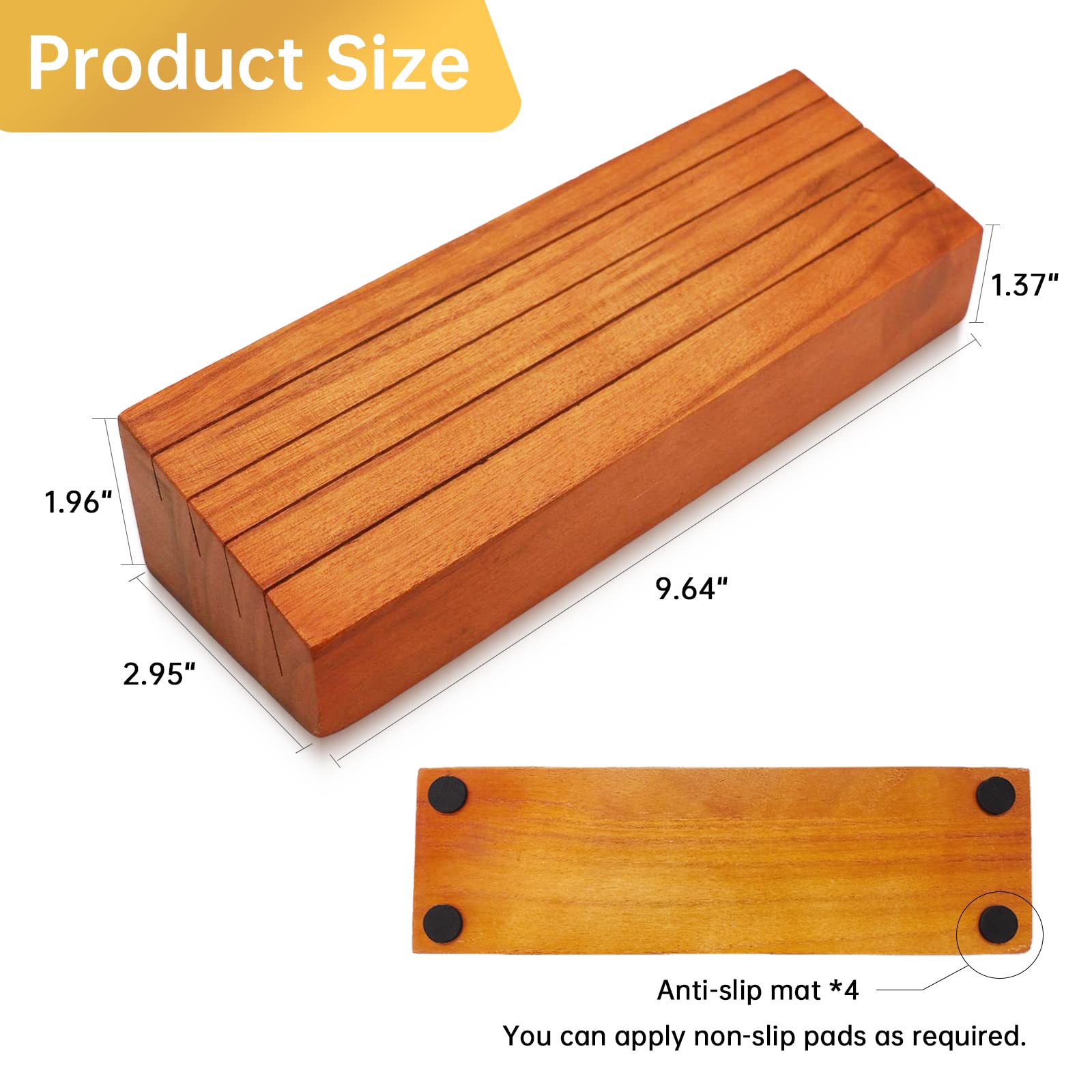 Wooden Card Holders for Playing Cards - Set of 2 Orange Deck Holders with Non-Slip Pads for Uno, Canasta, Poker