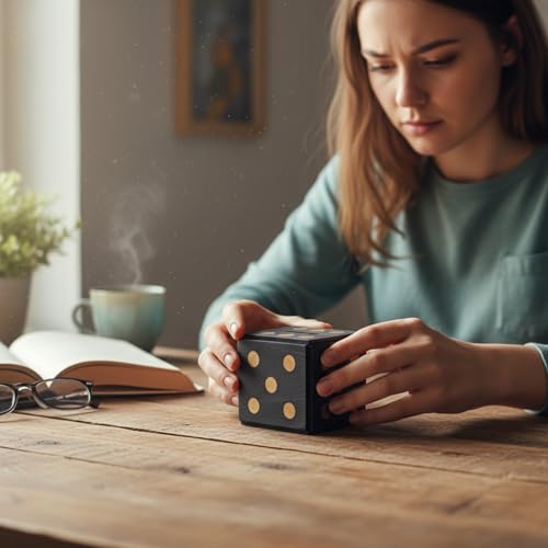 Wooden Dice Puzzle Box with Hidden Compartment – Money Gift Holder and Brain Teaser by Winshare