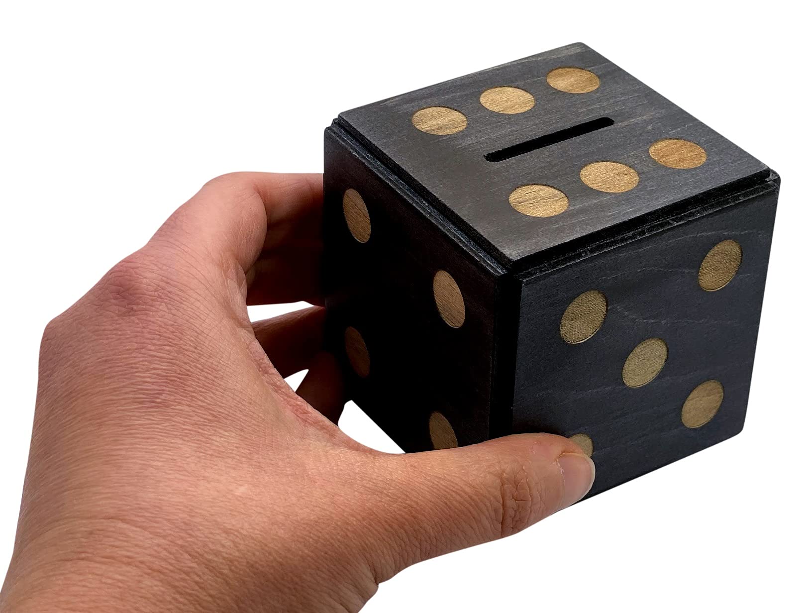 Wooden Dice Puzzle Box with Hidden Compartment – Money Gift Holder and Brain Teaser by Winshare